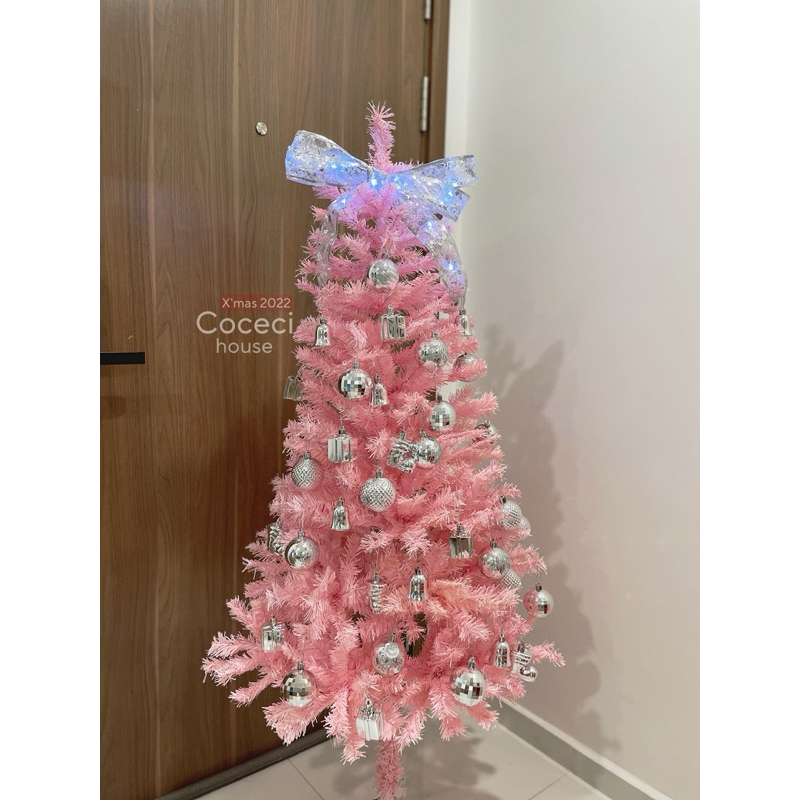 Combo cây thông giáng Noel sinh tiện lợi siêu rẻ có sẵn phụ kiện: châu, đèn,chữ merry christmas.