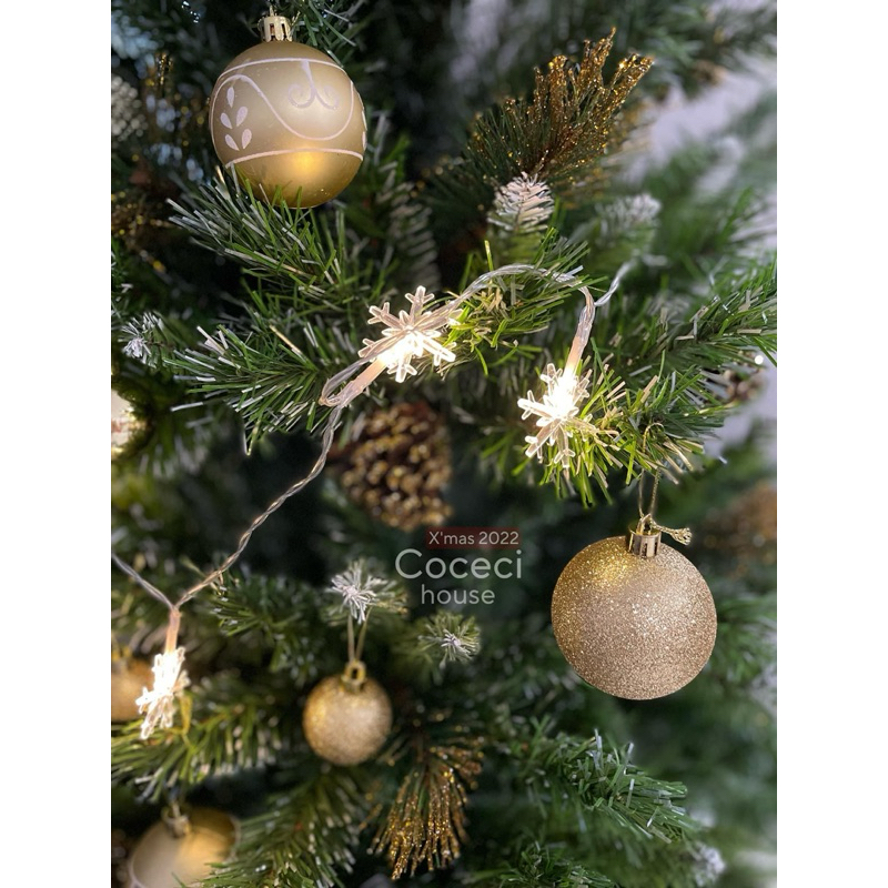 Combo cây thông giáng Noel sinh tiện lợi siêu rẻ có sẵn phụ kiện: châu, đèn,chữ merry christmas.