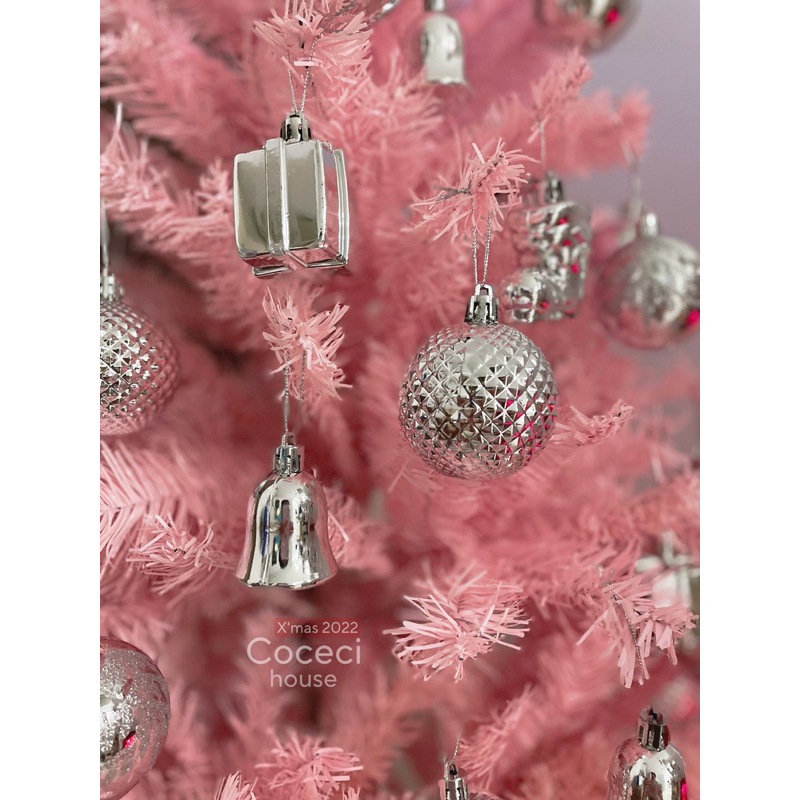 Combo cây thông giáng Noel sinh tiện lợi siêu rẻ có sẵn phụ kiện: châu, đèn,chữ merry christmas.