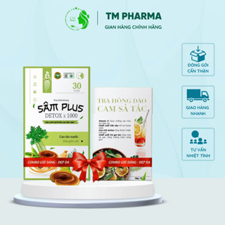 Kẹo Giảm Cân Sâm Plus Detox X1000 TM Pharma Giảm Mỡ Sinh Học Thanh Nhiệt Hộp 30 Viên