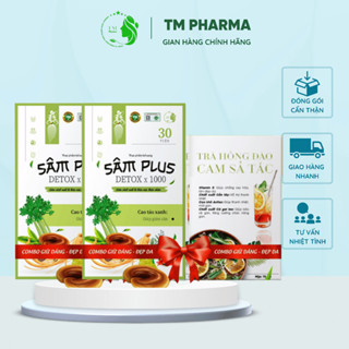 Combo 2 Kẹo Giảm Cân Sâm Plus Detox X1000 TM Pharma Giảm Béo Giảm Cảm Giác Thèm Ăn 30 Viên/Hộp