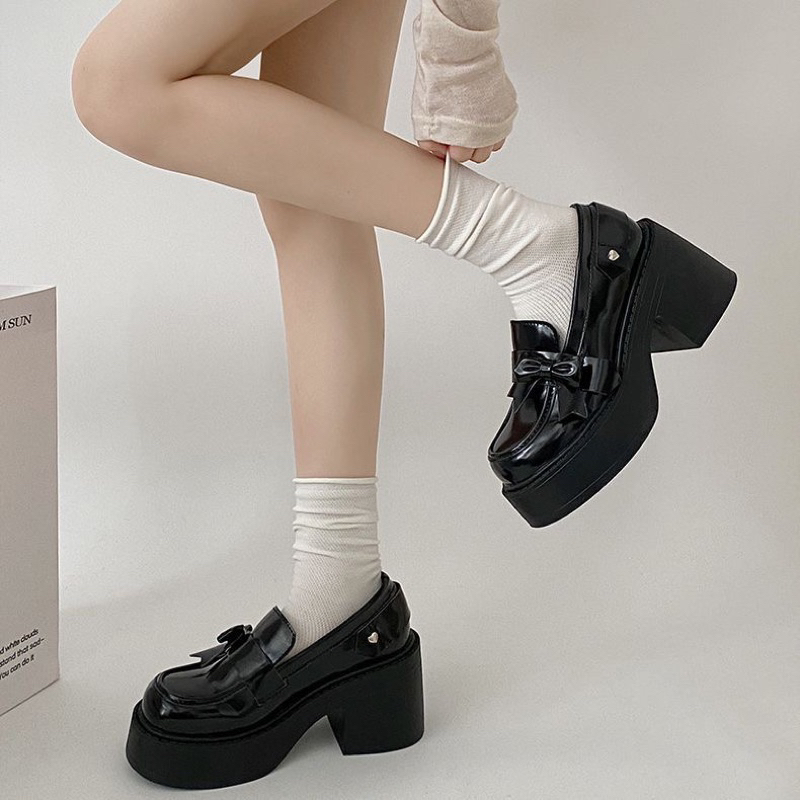 Giày cao gót lolita, giày maryjane đế cao 7cm phong cách thời trang Nhật Bản dành cho nữ