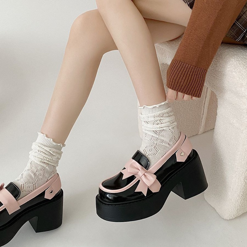 Giày cao gót lolita, giày maryjane đế cao 7cm phong cách thời trang Nhật Bản dành cho nữ