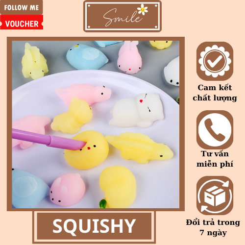 Giao Ngẫu Nhiên Squishy Mochi Thú Mềm Dẻo Đáng Yêu, Đồ Chơi Cho Bé