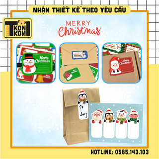 Set 60 nhãn dán noel, sticker tặng quà giáng sinh, sticker dễ thương cho bé dán vật dụng - ms33