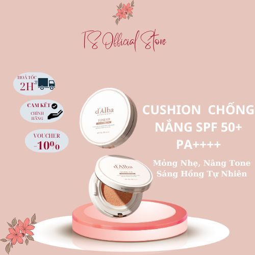 Phấn nước chống nắng nâng tông SPF 50 + PA + + + + d'Alba Tone Up Sun Cushion