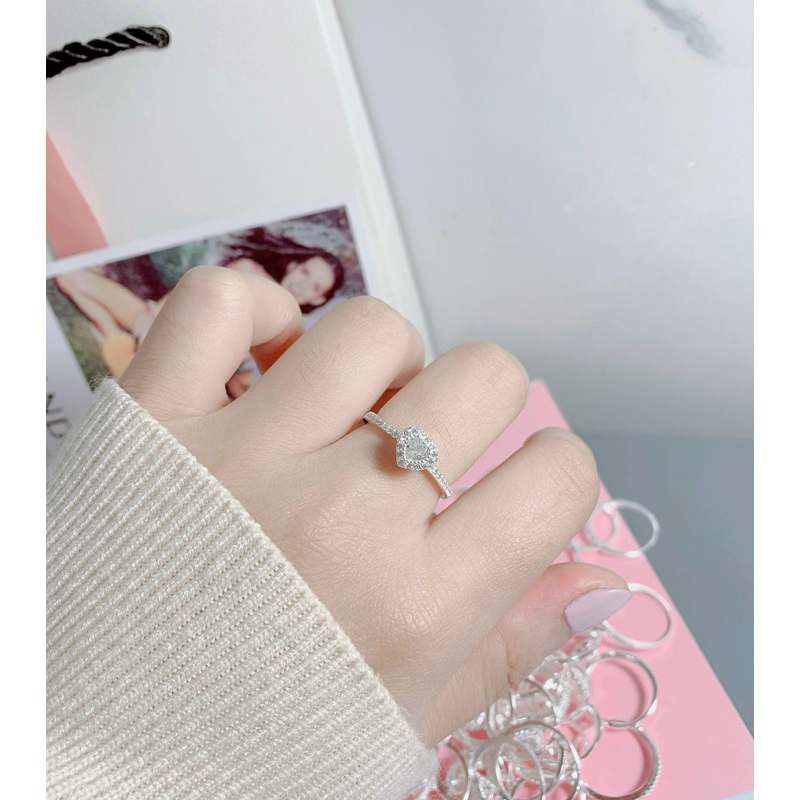 Nhẫn nữ bạc ta siêu phẩm tim đá- Shop Bạc Xinh KWJ