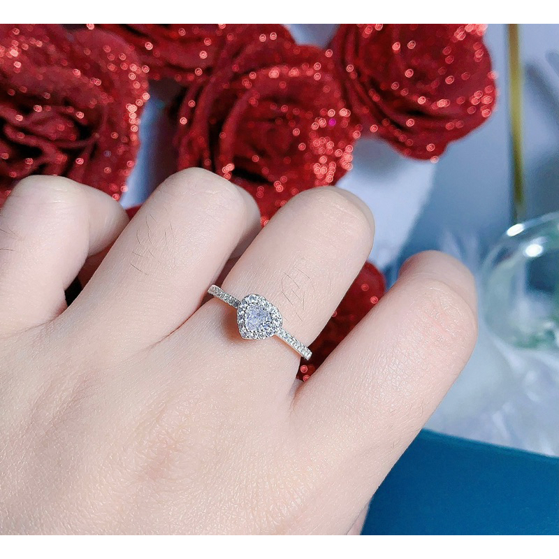 Nhẫn nữ bạc ta siêu phẩm tim đá- Shop Bạc Xinh KWJ