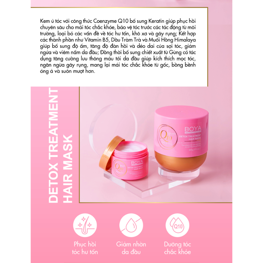 Kem Ủ Tóc Boya Hair Q10 Thái Lan 500G