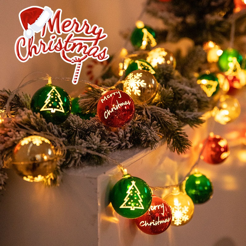 Dây đèn led trái châu nhấp nháy màu sắc rực rỡ trang trí Giáng sinh Noen