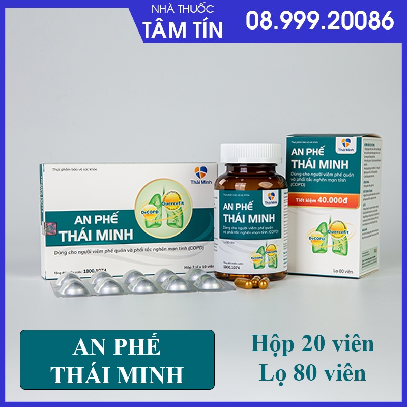 An phế Thái Minh lọ 80 viên, hộp 20 viên hỗ trợ giảm đờm, giảm ho, hỗ trợ phổi tắc nghẽn mãn tính chính hãng