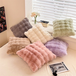 Gối tựa vuông trang trí nỉ lông chồn cao cấp có sẵn ruột kt 40*40cm
