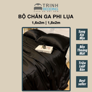  Bộ Ga Lụa Phi Mền Trơn Lót Sẵn Bông Lông Vũ Mềm Trinhbedding 