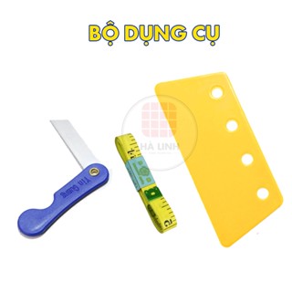 Bộ dụng cụ hỗ trợ dán giấy decal dán kính gồm thước dây, dao rọc giấy và miếng gạt nhựa giá rẻ