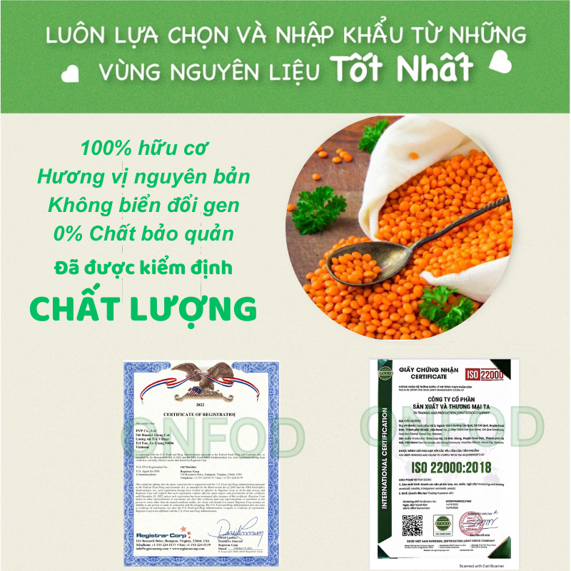 Hạt đậu lăng đỏ lăng xanh hữu cơ nhập khẩu ONFOD hat dinh dưỡng làm sữa hạt giảm cân cho bé ăn dặm