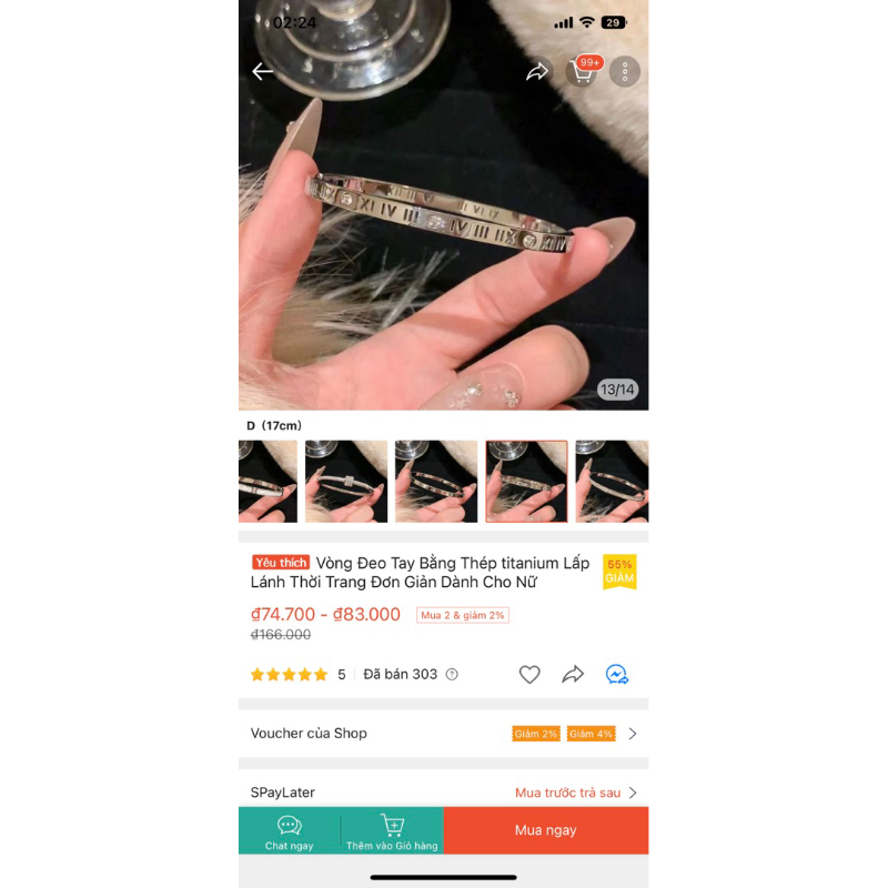 Vòng Đeo Tay Bằng Thép titanium Lấp Lánh Thời Trang Đơn Giản Dành Cho Nữ