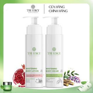 Bộ tắm trắng toàn thân Truesky gồm 1 kem ủ trắng toàn thân 100g và 1 kem dưỡng trắng toàn thân 100g