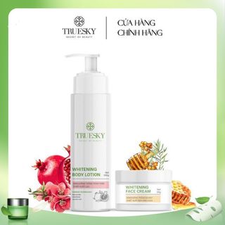 Bộ sản phẩm dưỡng trắng da mặt và toàn thân Truesky gồm 1 kem dưỡng trắng body 100g + 1 kem dưỡng trắng da mặt 20g