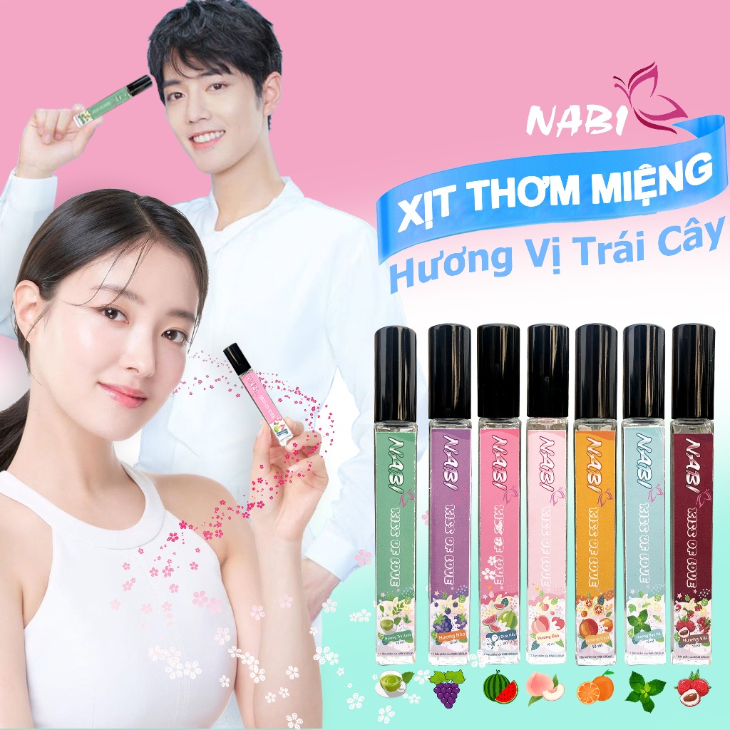 Xịt Thơm Miệng Nabi Hương Trái Cây nam nữ hương vị tự nhiên the mát - Xịt thơm miệng giữ mùi lâu