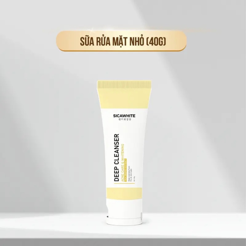 Sữa Rửa Mặt Rong Nho Sica White 40Ml, Sạch Sâu, Ngăn Ngừa Mụn, Không Khô Da - SICA WHITE