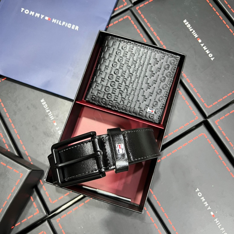 Set thắt lưng kèm ví tommy cho nam