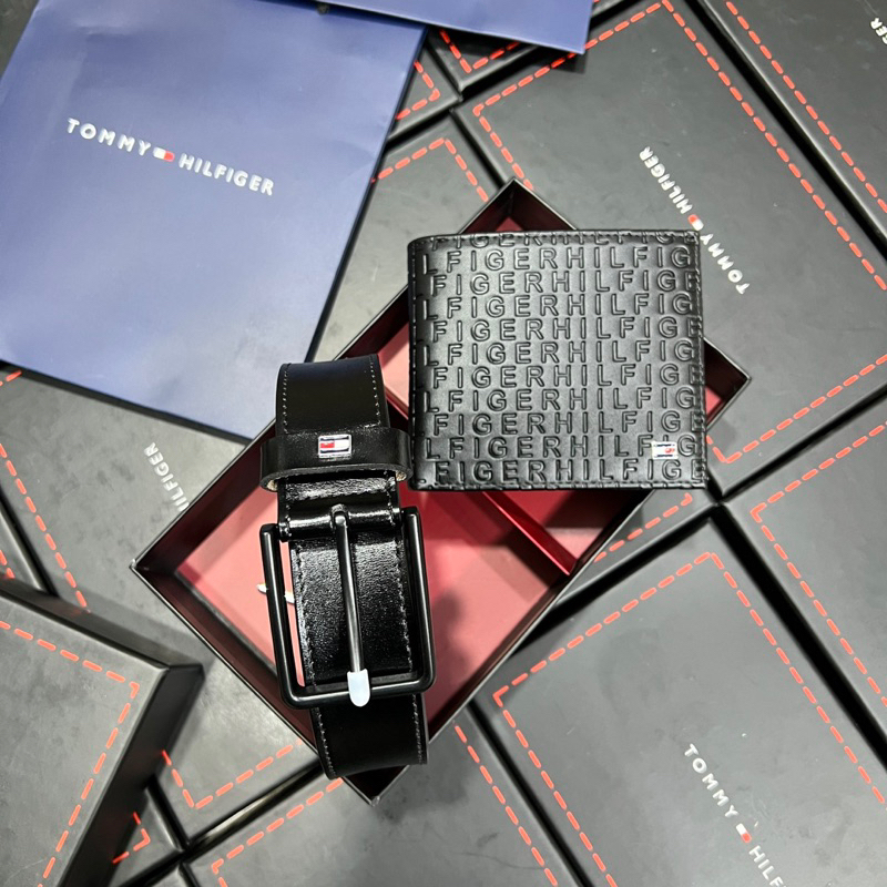 Set thắt lưng kèm ví tommy cho nam