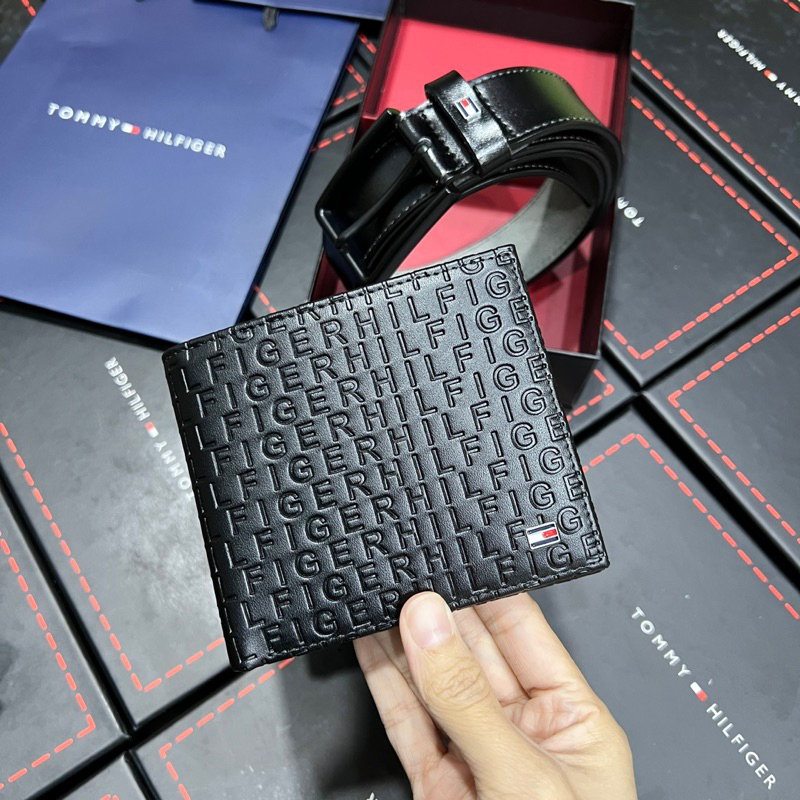 Set thắt lưng kèm ví tommy cho nam