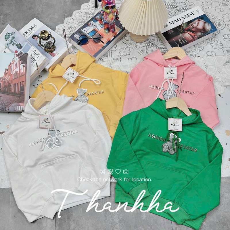 Áo hoodie da cá size đại cồ bé gái