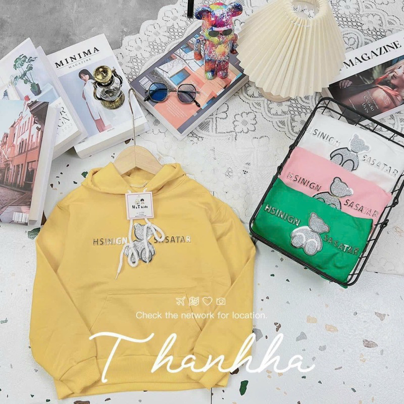 Áo hoodie da cá size đại cồ bé gái