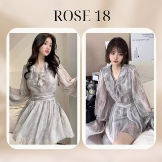 Đầm Xám Loang Dài Tay , Váy Nữ Dáng Ngắn Dài Siêu Hottrend Tôn Da Tôn Dáng TH129