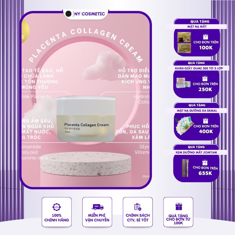 Kem nhau thai tươi, kem dưỡng ẩm, giảm nếp nhăn, chống lão hóa Placenta Drshee 40g (mẫu mới)