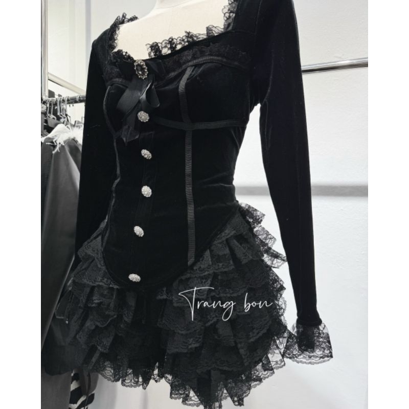 Set nhung quần ren 💯HÀNG THIẾT KẾ TẾT 2024 💖