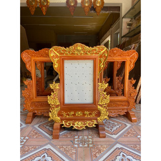 khung ảnh thờ hoa mai dát vàng cao cấp