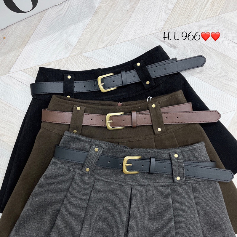 CHÂN VÁY DẠ XẾP LY TO KÈM ĐAI X HÀNG QCL1 MS19200