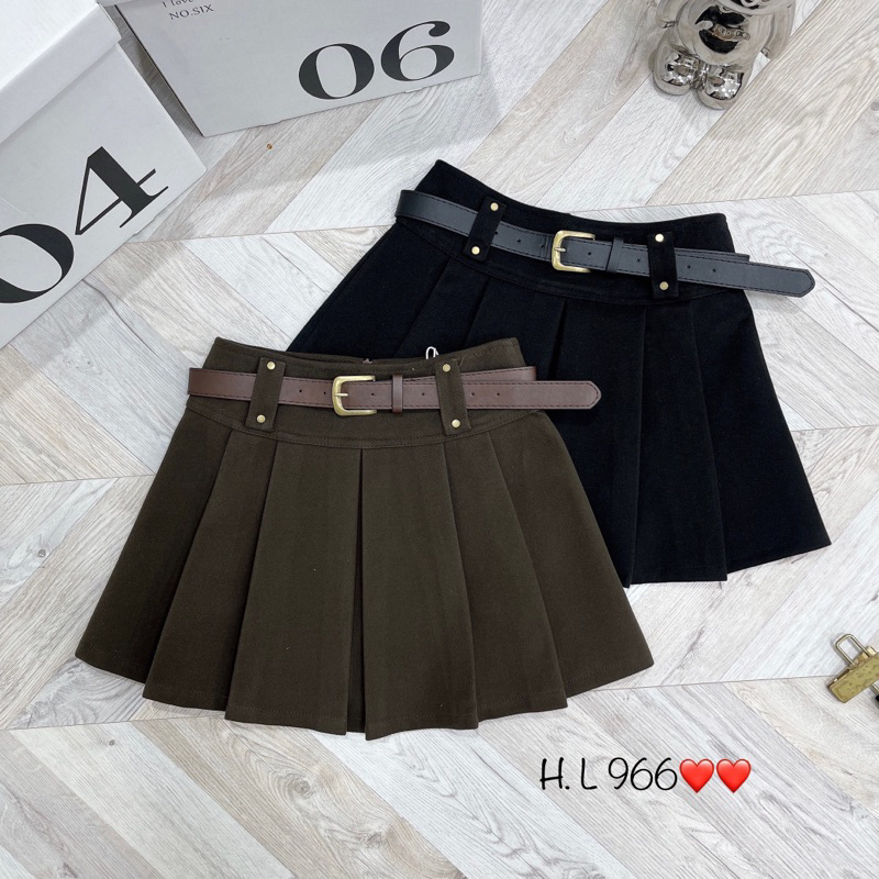 CHÂN VÁY DẠ XẾP LY TO KÈM ĐAI X HÀNG QCL1 MS19200