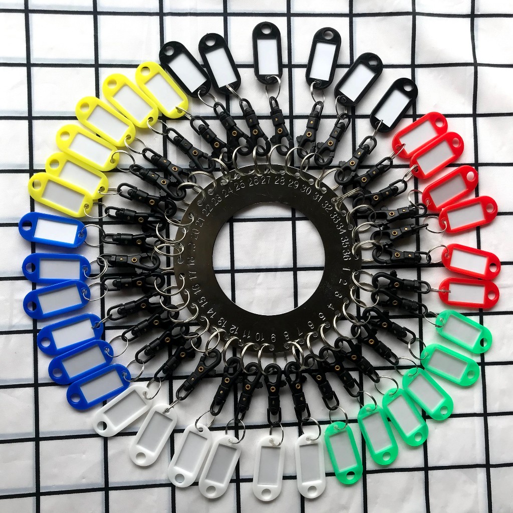 Combo 50 móc khóa nhựa xoay 360 K360 độ treo Thẻ chìa khóa đánh dấu căn hộ Móc khóa thẻ tên name tag magic3