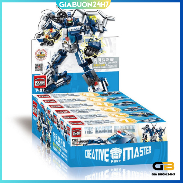 Đồ chơi lắp ráp Kiểu Lego Robot Cảnh Sát biến hình chi tiết nhựa ABS cao cấp 6in1