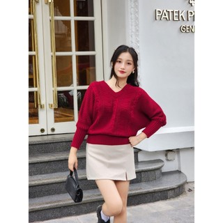 Áo len thừng cổ tim tay dơi