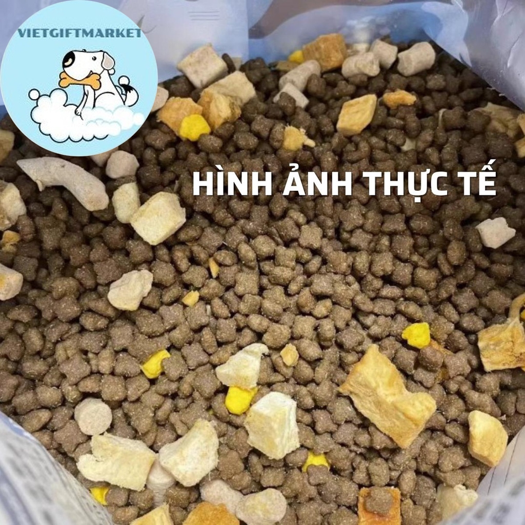 Thức Ăn Hạt Khô DONGPET Dành Cho Mèo Lớn Hơn 3 Tháng Tuổi Có Mixtopping Trứng Sấy, Tủy Xương Ống, Gà Sấy, Cá Sấy