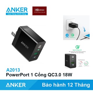 Củ Sạc ANKER PowerPort 2 Cổng 24W - Mỗi cổng USB 12W - A2021 A2023 A2013 Đen Trắng HD Store