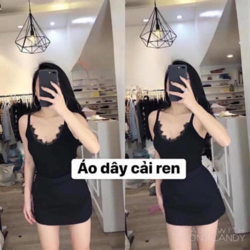 QQC035 Áo dây cải ren