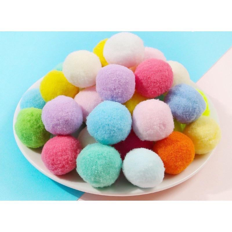 50 Hạt pompom các size 1,1,5,2,3cm hàng loại đẹp