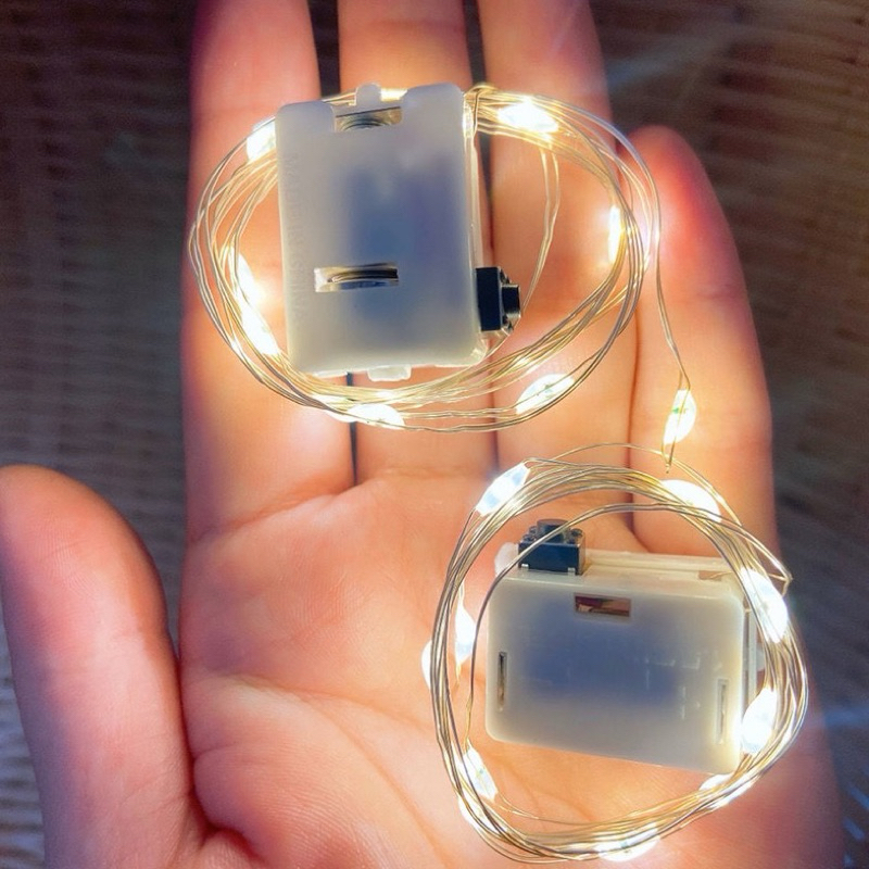 DÂY ĐÈN LED ĐOM ĐÓM TRANG TRÍ 1MET, 2MET BẰNG PIN