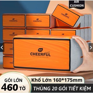 Giấy ăn cao cấp cheerful nội địa trung thùng 20 gói rút, khăn giấy siêu dai chất liệu bột gỗ nguyên sinh