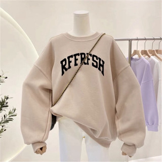 Áo sweater nữ chất liệu nỉ bông cao cấp - Áo nỉ cổ tròn chất nỉ bông cực dày đẹp in chữ RFFRFSH