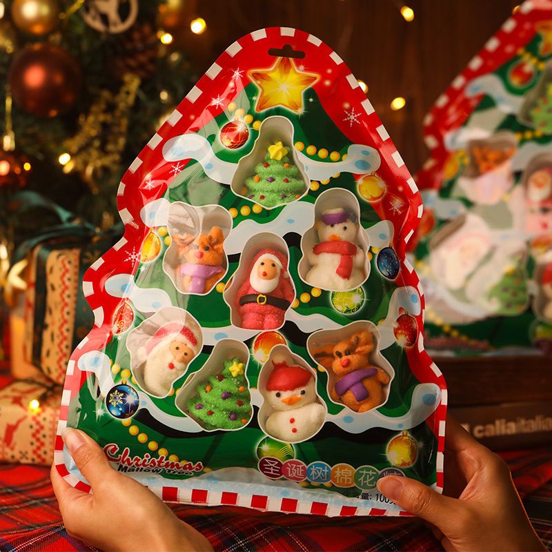 Kẹo Dẻo Hình Cây Thông Noel, Kẹo Noel Bông Đường Marshmallow, Kẹo Dẻo Giáng SInh Trang Trí Noel, Ăn Vặt Nội Địa