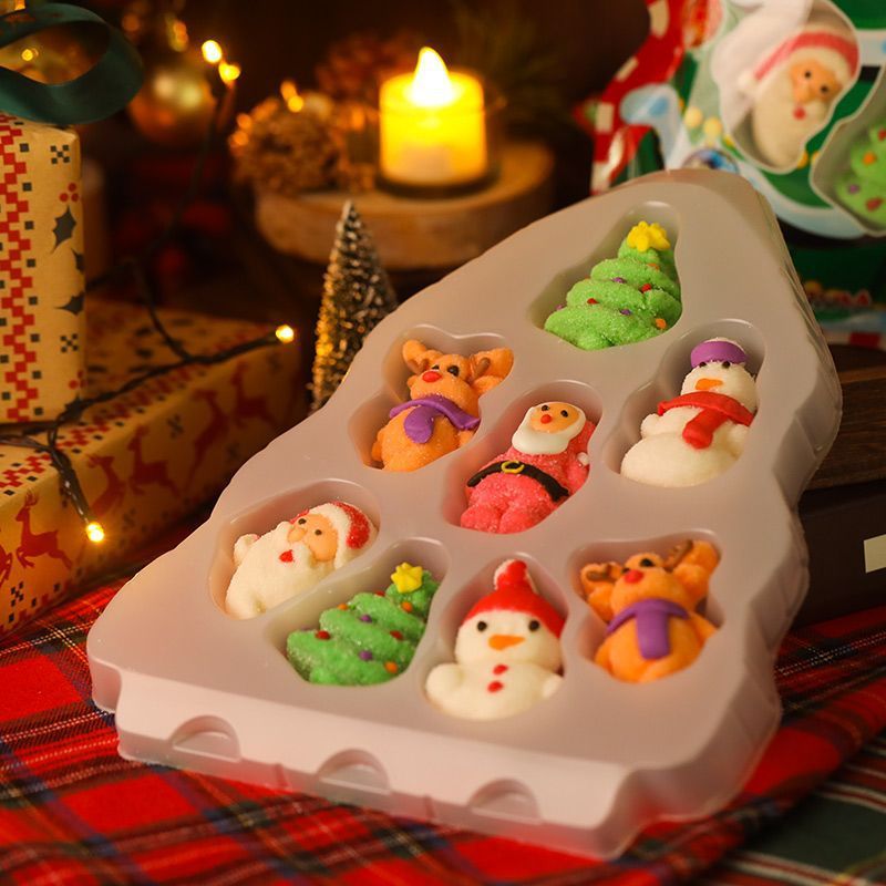 Kẹo Dẻo Hình Cây Thông Noel, Kẹo Noel Bông Đường Marshmallow, Kẹo Dẻo Giáng SInh Trang Trí Noel, Ăn Vặt Nội Địa