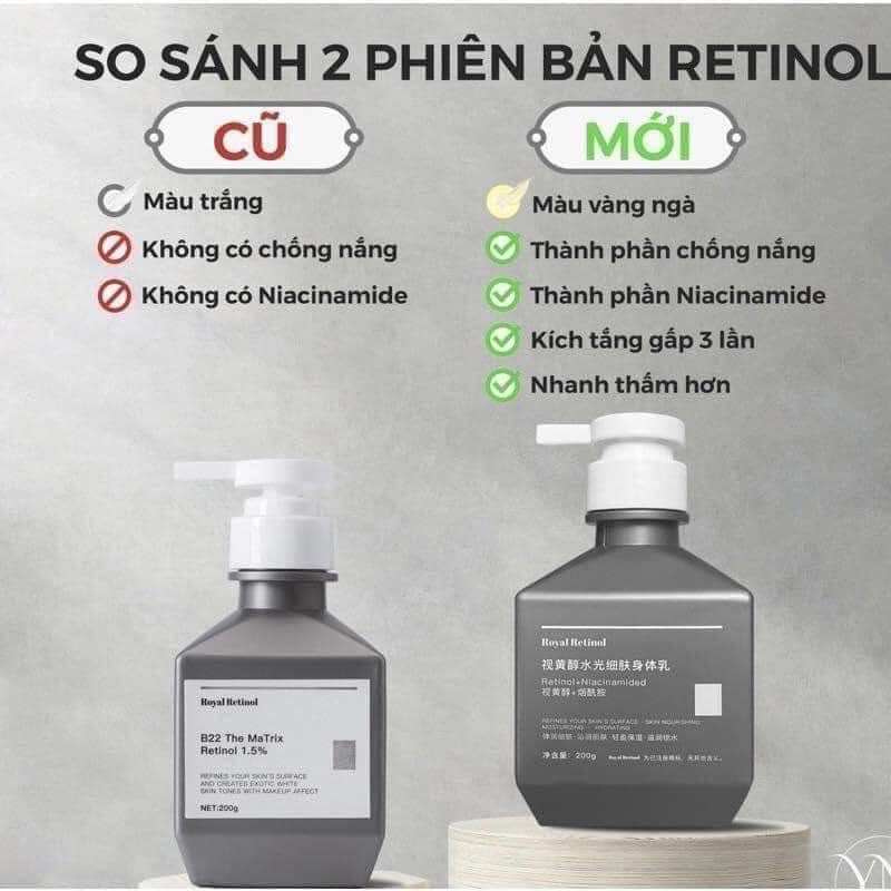 Kem Ủ Kích Trắng BoDy Retinol B22 Bao Bì Mới