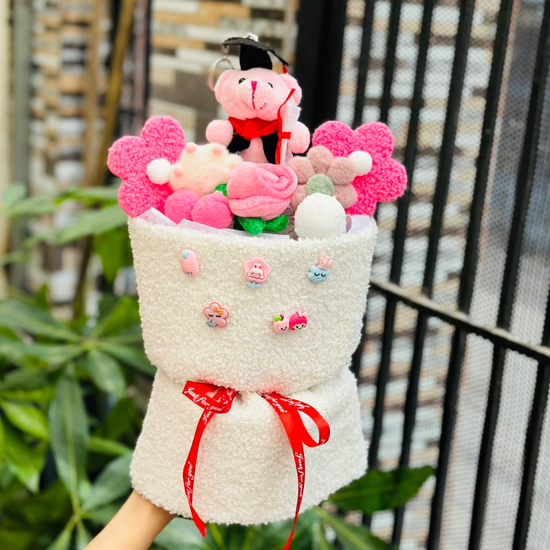 Bó Hoa Gấu Dâu Lotso, Stitch Tím Nhồi Bông Quà Cao Cấp