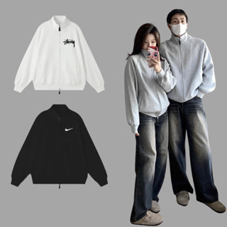 Áo hoodie zip nỉ Nike Stussy cổ đứng chất nỉ bông cao cấp chuẩn form unisex chính hãng , áo hoodie zip chính hãng form